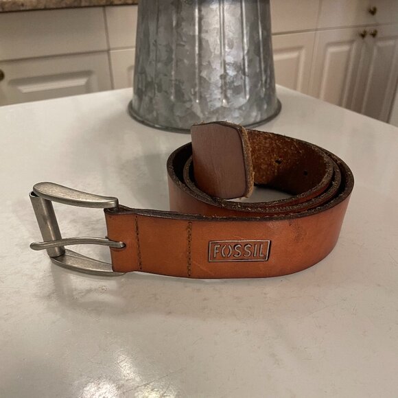 Fossil Brown Genuine Leather Belt Size 36 - Picture 1 of 8